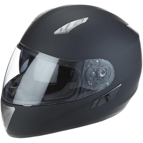 Kask motocyklowy czarny matowy z wbudowaną osłoną przeciwsłoneczną H520-ES rozmiar M