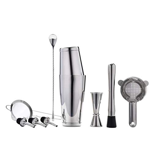 Wrtgerht Elegantes Edelstahl Cocktail-Set 7-teilig