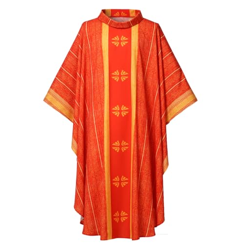 Chasuble catholique rouge COSDREAMER pour célébrer la messe dominicale avec dignité