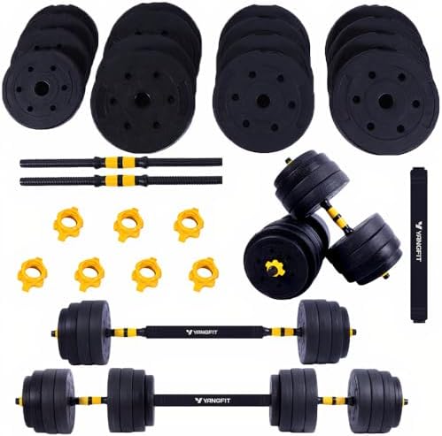 Halteres Anilha Barra Kit Musculação Peso Academia 40kg Yangfit