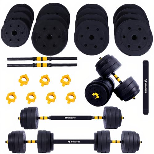 Halteres Anilha Barra Kit Musculação Peso Academia 40kg Yangfit