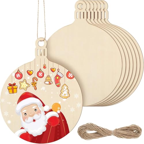 DAHI Große Christbaumschmuck Anhänger aus Holz 14cm Weihnachtsdeko...