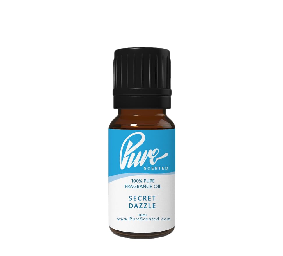 Pure Scented 10ml Fragrance Oils - 1 x 10ml Suitable for Candles, Soaps, Slime, Diffusers, Cosmetics, Wax Melts, Designer (1 x 10ml, Secret Dazzle)