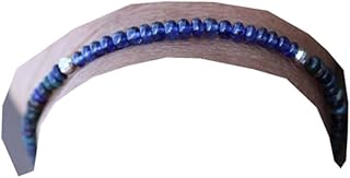 Natural Burma Sapphire & Black Opal 3.5-4mm Rondelle Shape Smooth Cut Gemstone Beads 7 Inch Silver Plated Clasp Bracelet For Men, Women. Natural Gemstone Link Bracelet. | Lcbr_01800