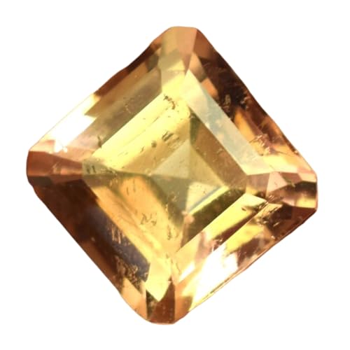 Topaze jaune naturelle carrée 10mm fabrication bijoux bricolage bague pendentif collier GH_NAT_10137