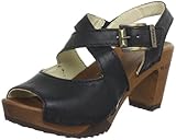 softclox penny  Woody Damen Elenor Pantoletten, Schwarz Schwarz, 39