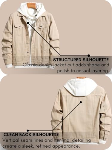 Image of GRECIILOOKS Men'S Denim Jacket | Classic Regular Fit Jeans Jacket For Men | Stylish Branded Jackets For Men - Timeless Casual Wear