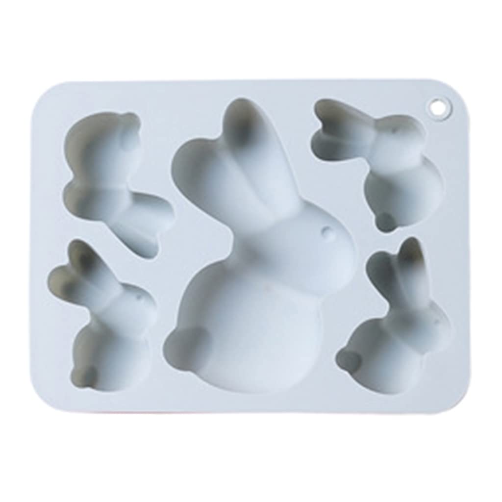 Elnwnnkc 5 Holes Shape Scented Mold Plaster Art Craft Soap Making Cake Home Decoration Fondant Silicone Candy Molds Shapes