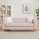 KEIKI 83' Luxury Oversized Velvet Chesterfield...