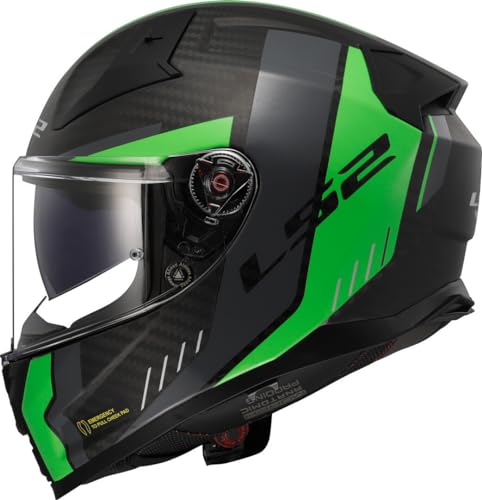LS2 FF811 Vector Ii Carbon Grid Helmet, Green, Size L For Men - 2
