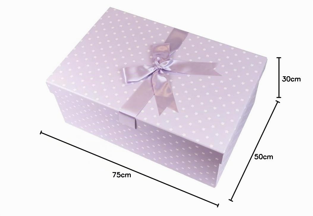 Grande scatola per abiti da sposa fatta a mano, 75 cm x 50 cm x 30 cm per abiti da sposa, per proteggere, conservare, prevenire l'ingiallimento, SIMPLE FLOWERS LILAC