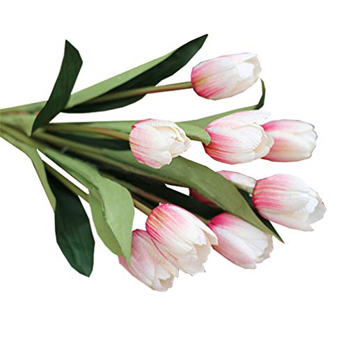 collectsound 1 Bouquet 9 têtes Faux Tulipe Artificielle Fleur en Soie Home Office Décor de Mariage