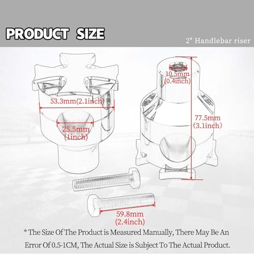 Abrazadera Manillar de Moto Elevadores Universales de 1" en Aleación Robusta de 25 mm 7
