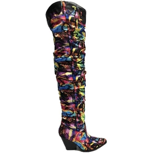 Cape Robbin Kelsey-21 Cowboy Boots Women, Over The Knee Western Cowgirl Boots with Chunky Block Heels, Fashion Dress Boots for Women