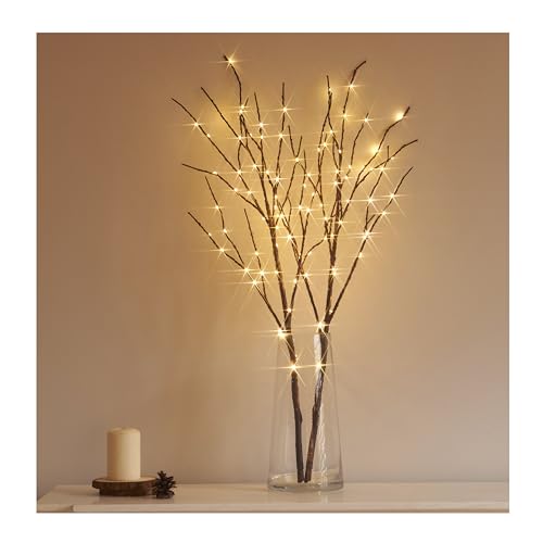 Hairui Branche de Saule Éclairée Brun avec LED Lumières 80CM 100LED Fonctionner à Piles...