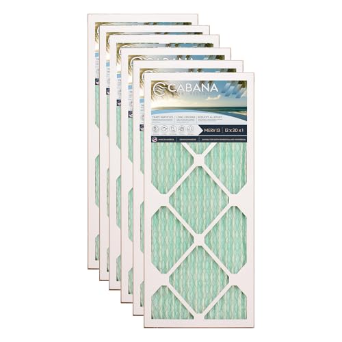 Cabana Filters 6-Pack 12x20x1 MERV 13 AC Furnace Air Filter for Home and...