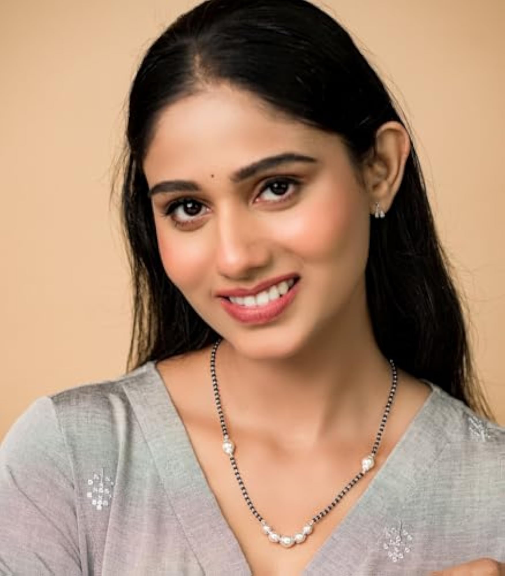 Women's 925 Sterling Silver Five-Pearl Mangalsutra