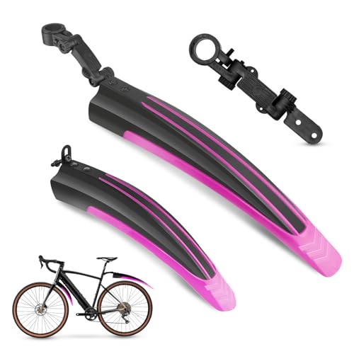 Image of Vockvic Bike Mudguards, Universal Bicycle Mudguards Full Cover Thicken Widen Bicycle Fenders Set, Adjustable Bike Front and Rear Mud Guard Fits for 20/22/24/26 inch MTB Mountain Road Bike