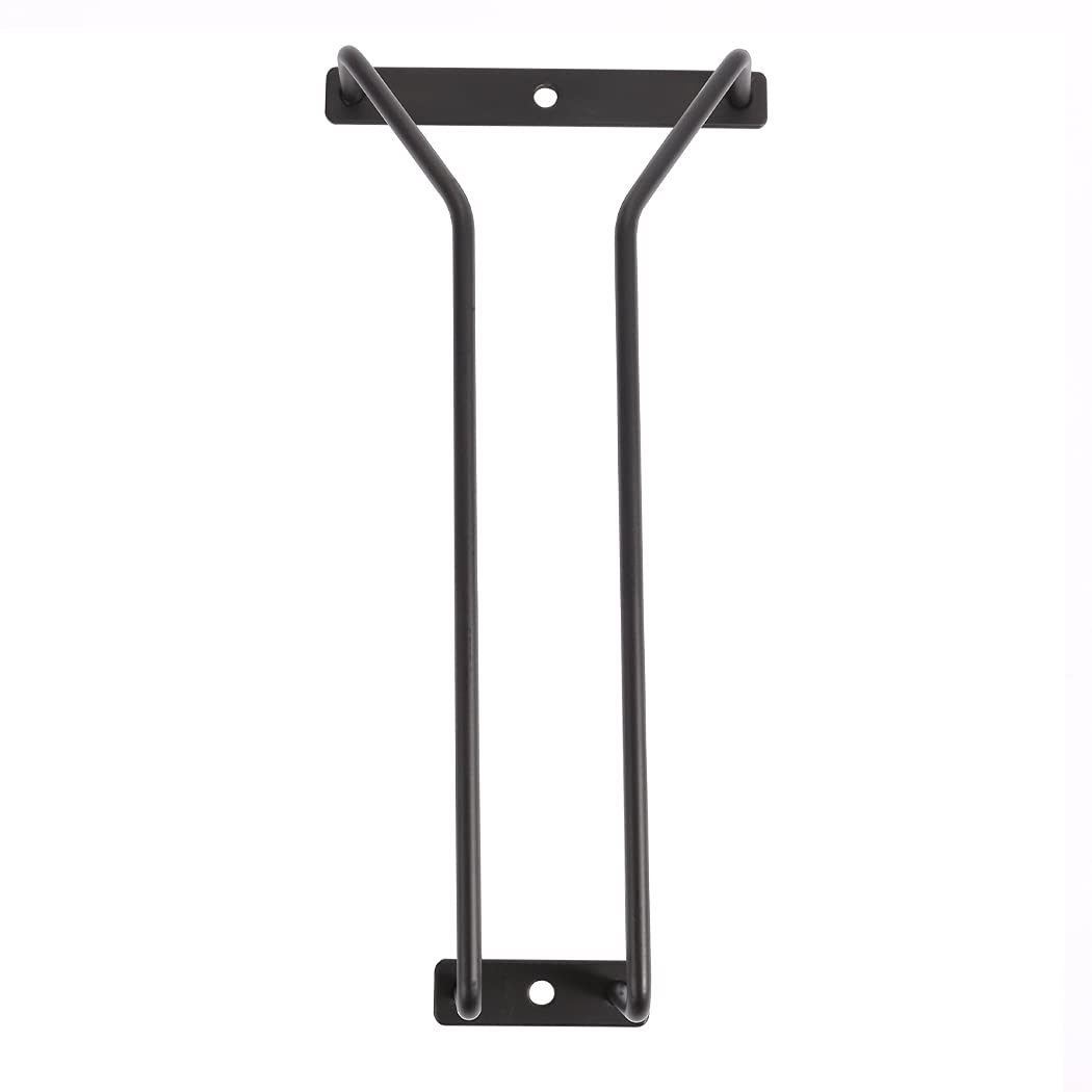 Porta Bicchieri Da Vino Sospeso In Ghisa Verniciata - 4 File Per 8 Bicchieri, 22 Cm, Montaggio A Parete, Nero - 3