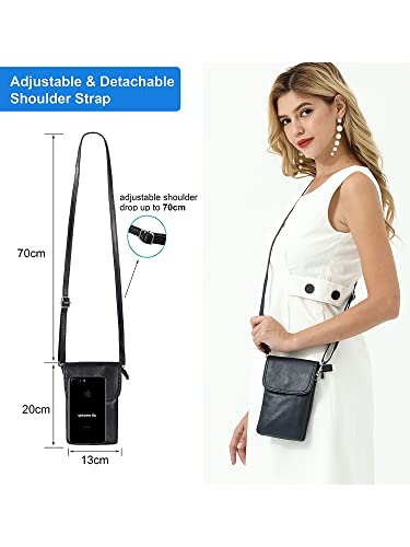 Befen Black Genuine Leather Cell Phone Holder Crossbody Wallet Purse Mini Smartphone Shoulder Pouch Bags For Women thumb #6
