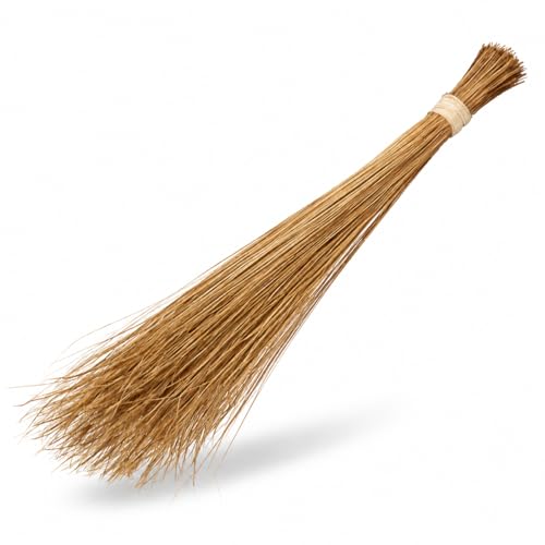 Image of Natural Coconut Broom, Traditional Indian Broom with Strong Bristles for Home Floor Cleaning, Sweeping and Dusting, Indoor and Outdoor Use