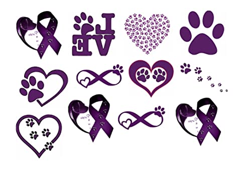Dog Collections (tatouages temporaires pour chien - pattes violettes)