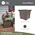 The HC Companies Accent Square Plant Pot w/Drainage - Classic Planters for Outdoor Plants & Indoor Plants - Lightweight & UV-Resistant Square Planter Box (15.5”, Cappuccino, Pack of 1)