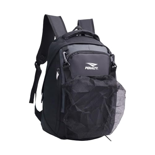 Mochila Penalty 4 Bolsos Compartimento Bola 20L (Preto e Cinza 02)