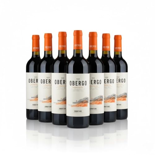 Obergo Expresión Tinto 2018| Vino Tinto Crianza D.O. Somontano | Merlot, Cabernet y Garnacha | 12 Meses Barrica | 90 Puntos Peñín Caja de 6 botellas x 750 ml