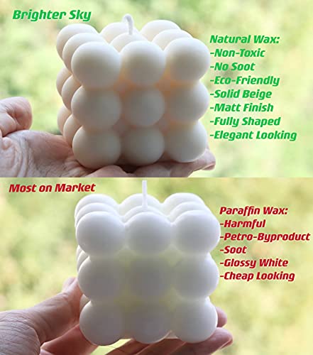 Brighter Sky Knot Candle, Set Of 2, All Natural Premium Soy And Palm Wax, Shaped Candles, Trendy Room Decor, Aesthetic Candles, French Vanilla, Danish Pastel Room Decor, Gift For Her (White+White) #TOP2