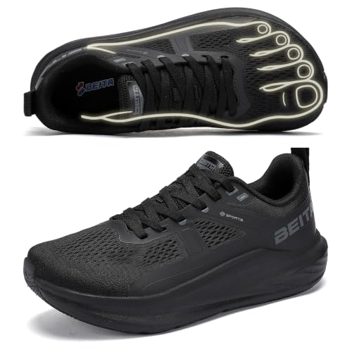 Image of Beita Women's Width Toe Box Walking Shoes|Wedge Running Athletic Tennis Shoes with Rubber Outsole|Fashion Platform Sneakers Non-Slip Thick Anti Slip Breathable Cushion Leisure Work
