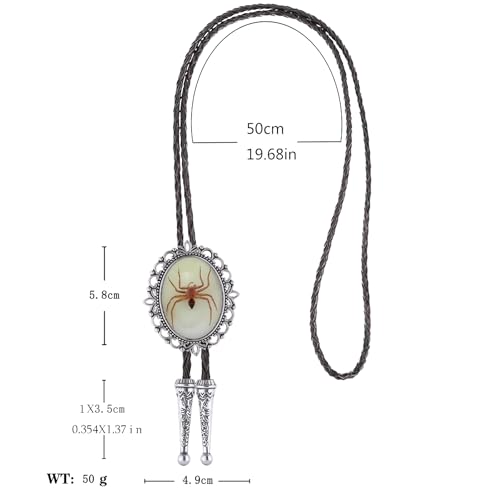 Image of Jeilwiy Bolo Tie for Men Real Stone Westwern Cowboy Ties Silver Bolos Women Leather Necktie Gift for Birthday Christmas