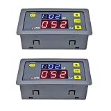 2Pcs Timer Delay Relay Programmable Cycle Timer Switch ON-Off Control LED Digital Display Time Relay