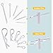 Swpeet 300Pcs Zinc Plated Steel Cotter Pin Hair Pin Hitch Pin Clips Fastener Fitting Assortment Kit, Multiple Sizes Hair Pins R Clips Fastener Set for Use on Hitch Pin Lock System
