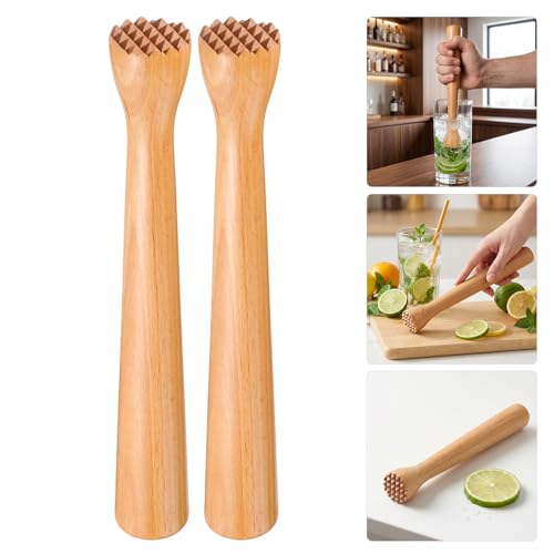 Palos de madera para trituración con esquinas redondeadas Sosoport, ideales para cócteles 7