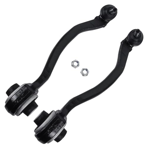Image of Detroit Axle - Front Control Arms Tie Rods for Mercedes-Benz C240 C280 C320 C350 CLK550 CLK500, C32 C55 CLK55 AMG, 2 Lower Rearward Control Arms with Ball Joints 2 Outer Tie Rod End Links Replacement