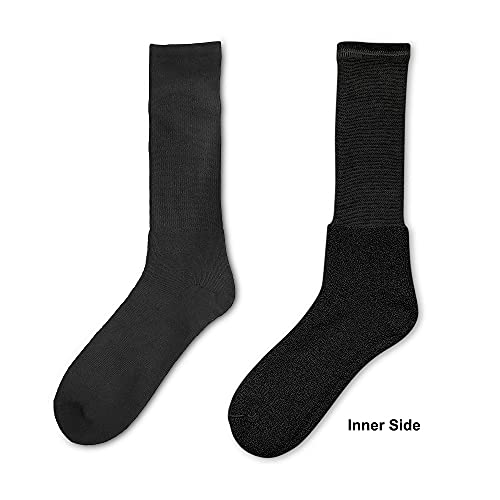 3PRS Pack Thermal Work Socks, Ddor-Free, Endurance Half Terry Crew Socks, Men/Women4