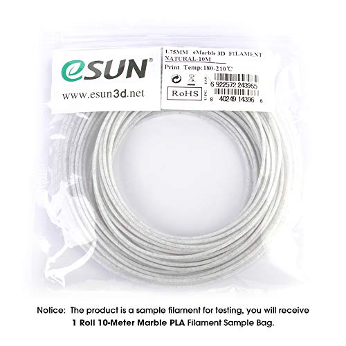 eSUN Marmor PLA 3D Drucker Filament Stichprobe, Marmor PLA Filament 1.75mm, 10 Meter (32.8 Fuß) Rolle 3D-Druckmaterial für 3D Drucker, Marmor Farbe - Image 7