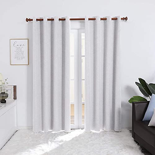 Deconovo Full Blackout Curtains, Thermal Insulated Linen Drapes, 84 Inch Length 2 Panels Set For Living Room (Ash Grey, 52X84 Inch) #TOP1