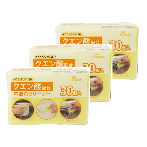 Kanekyo Citric Acid Blend, Non-Woven Cleaner, 30 Pieces x 3 Pack, Resistant to Water Acne and Numeri, for Cleaning Around The Sink