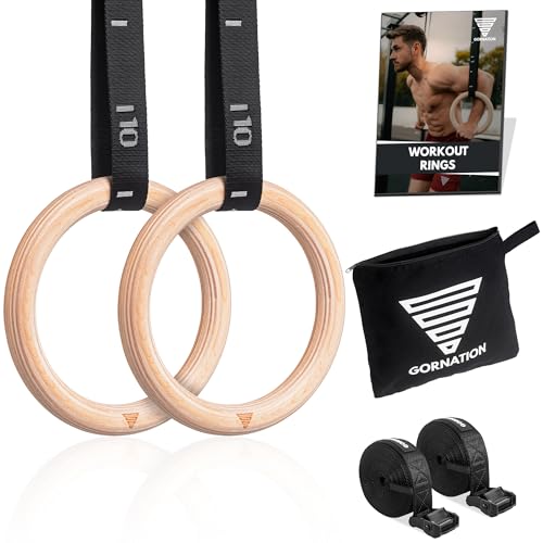 GORNATION Turnringe Holz, Gym Rings, Ringe für Calisthenics, Turnen,...