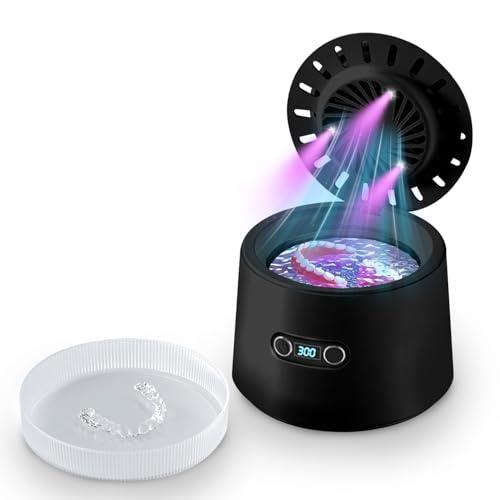 Pulitore Ultrasuoni， 48000Hz Pulitore Gioielli Ultrasuoni， Lampada UV Lavatrice Ultrasuoni per...
