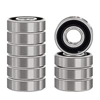 XiKe 696-2RS Kugellager mit Doppeldichtung 6x15x5mm Chromstahl und Vorgeschmiert, 696RS Miniatur-Rillenkugellager, 10er Pack