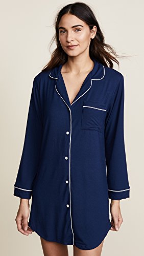 Eberjey Gisele Classic Women's Pajama Sleepshirt Navy/Ivory #TOP1