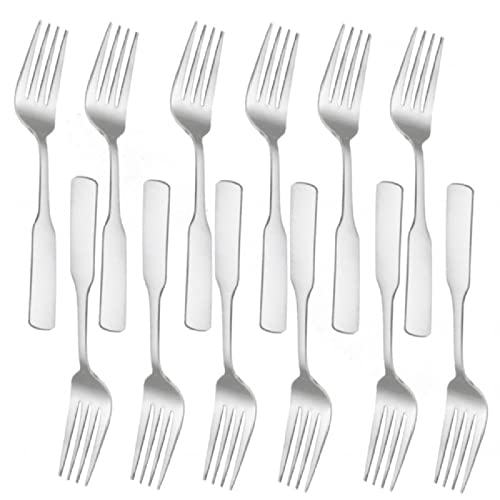 TrueCraftware- Set of 12 Stainless Steel Esquire Salad Fork- Stainless Steel Silverware Flatware Cutlery Kitchen Tableware Set for Home and Restaurant Flatware Forks Silverware Salad Fork Cake Dessert