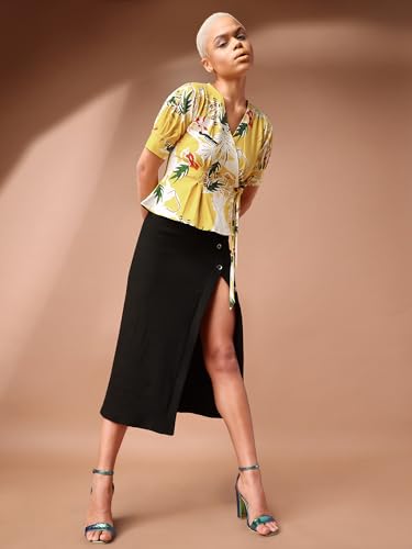 Image of PURVAJA Women's Polyester Floral Relaxed Fit Shirt