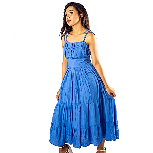 Image of Tied Cotton-Seersucker Midi Dress for Women