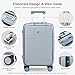 Hanke Grace Expandable Carry On Luggage with Wheels Airline Approved Hard Shell Suitcases with Front Pocket，Top Opening Luggage with TSA Lock for Short Business Travel, Grey.