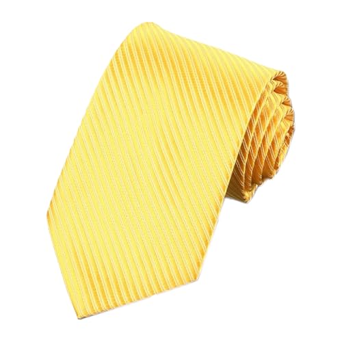 MAIANY Cravates pour Homme, Cravate Formelle pour Homme, 8 cm Couleur Unie, Cravate Classique de Cualité Supérieure pour Homme, Mariage, Entreprise (Jaune)