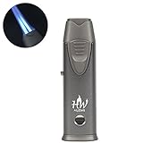 HUOWA Jet Torch Cigar Lighter, 2 Burners Butane Refillable Flame Lockable and Adjustable Windproof Cigarette Lighter
